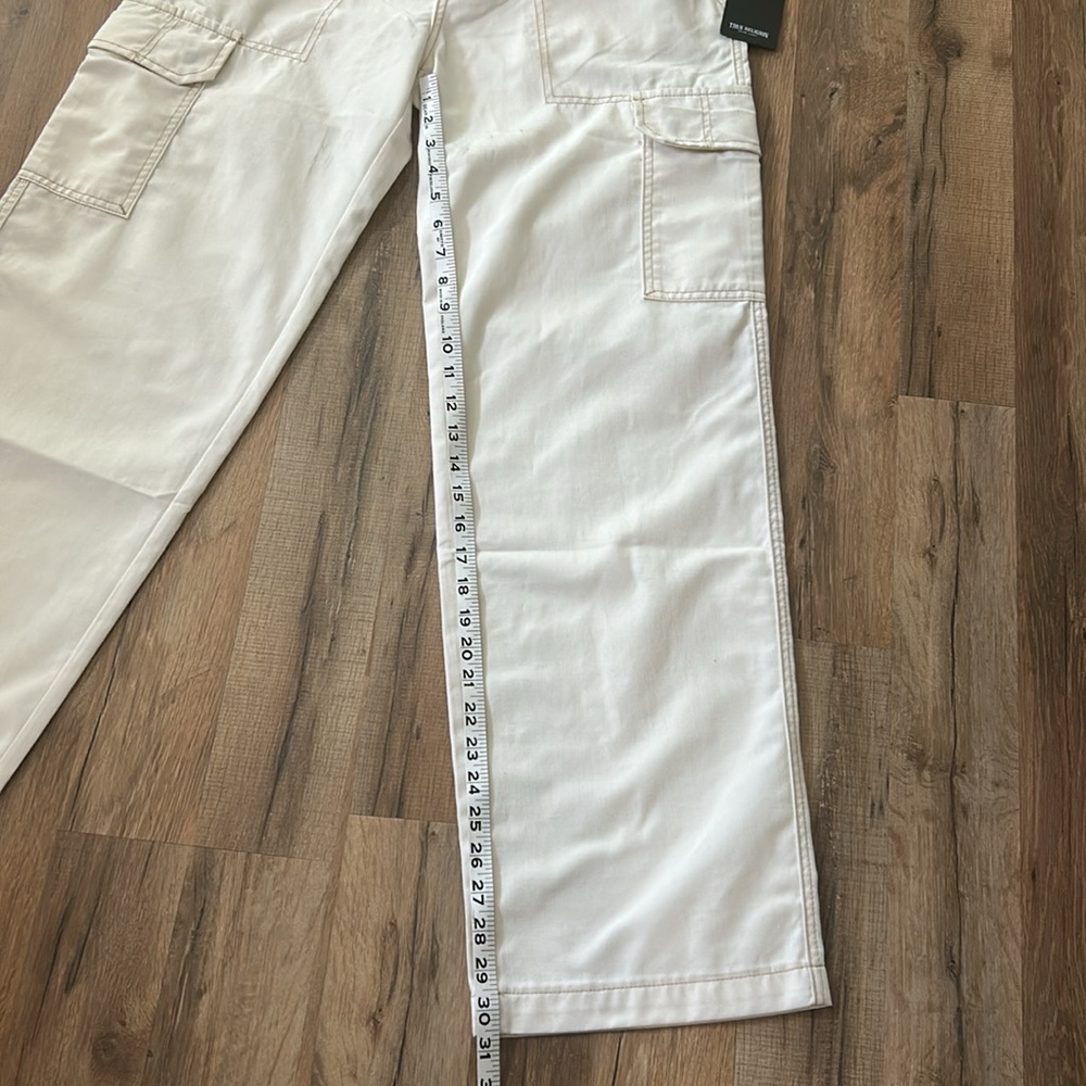 TRUE RELIGION WOMENS MILITARY CARGO PANT WINTER WHITE Sz 29 NEW - Picture 6 of 13